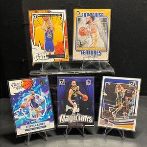 Stephen Curry Donruss Basketball Trading Cards 5 card lot Golden State Warriors